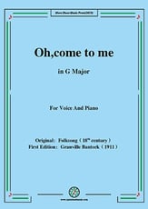 Oh,come to me (La Ricciolella),in G Major Vocal Solo & Collections sheet music cover